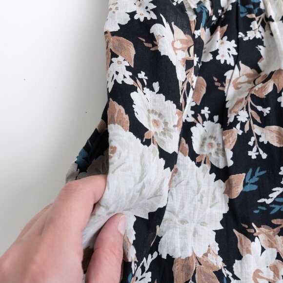 Abercrombie & Fitch Tiered Floral Maxi Dress Black White Cotton Small - Picture 9 of 15